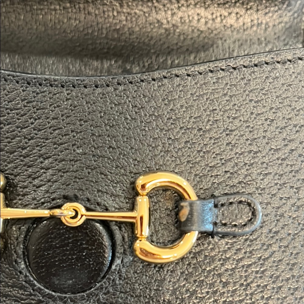 Gucci Black and Gold Crossbody Bag with Horsebit Detail - Picture 8 of 13
